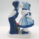 Ceramic Delft Blue Kiss with Tulips - ScandinavianGiftOutlet