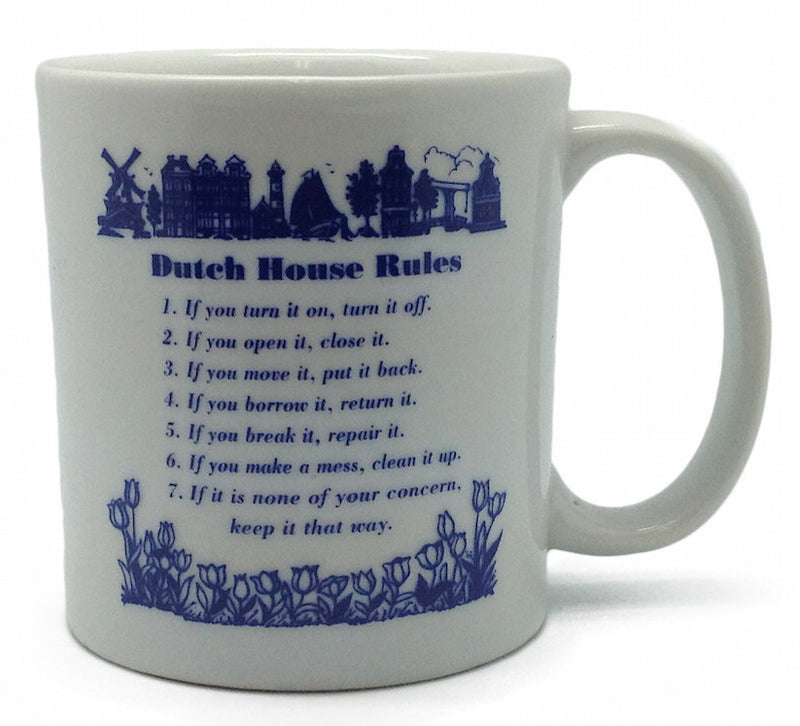 Ceramic Coffee Mug: Dutch House Rules - ScandinavianGiftOutlet