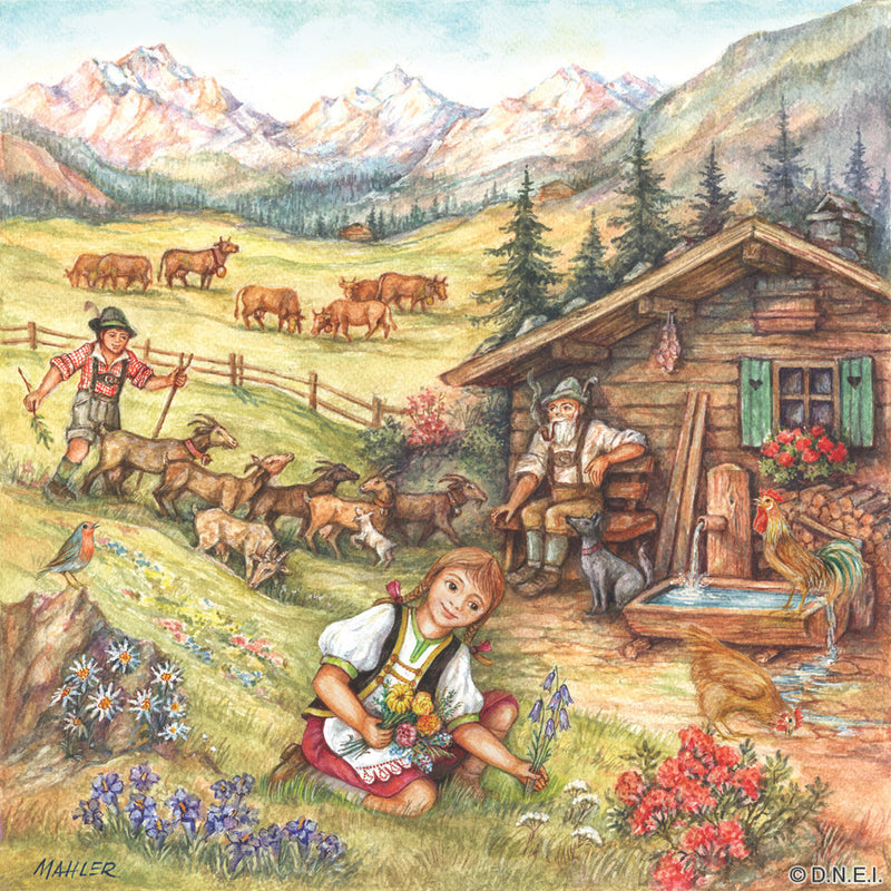 Heidi Alpine Scene " Ceramic Tile - ScandinavianGiftOutlet