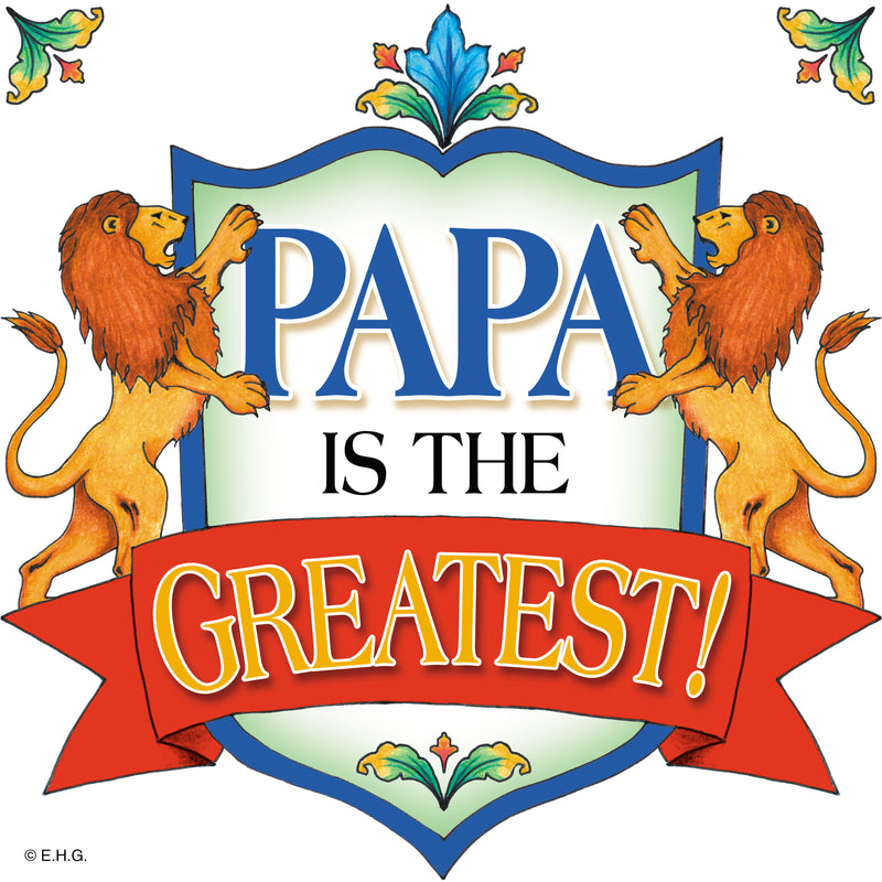 "Papa is the Greatest" Fridge Magnet Tile - ScandinavianGiftOutlet
