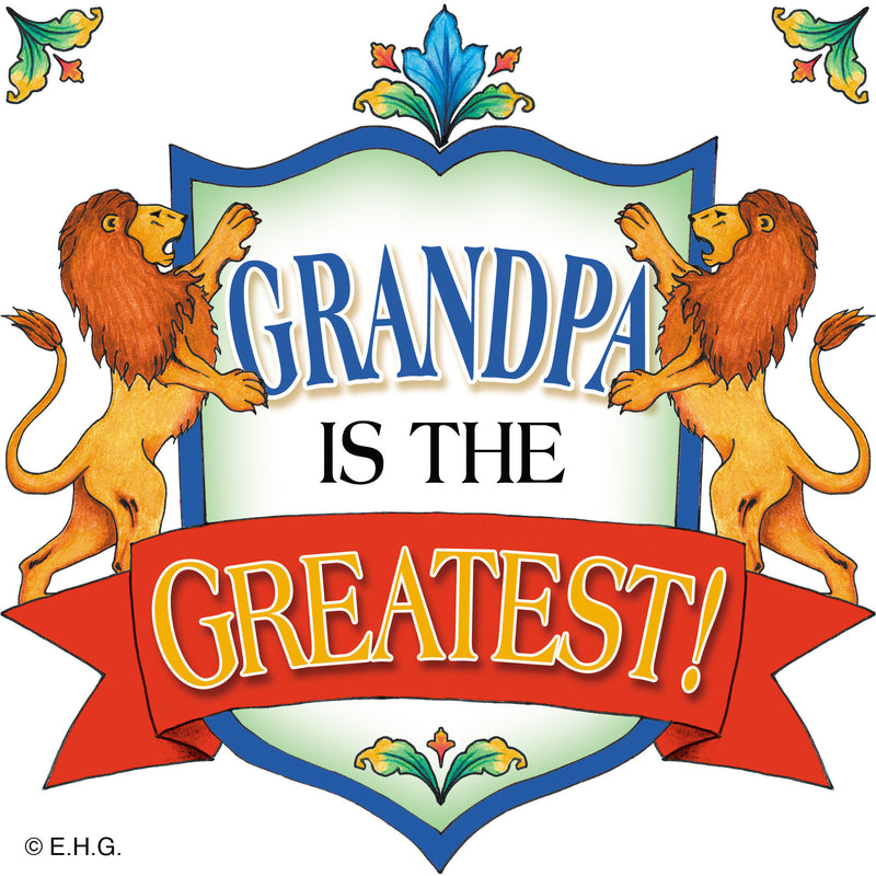 Grandpa Is The Greatest Wall Tile - ScandinavianGiftOutlet
