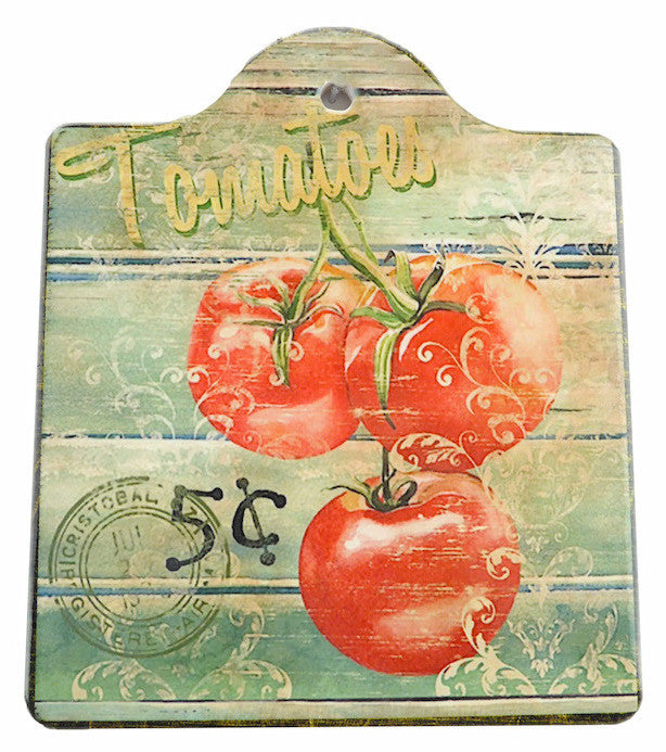 Ceramic Cheeseboard w/ Cork Backing: Tomatoes - ScandinavianGiftOutlet