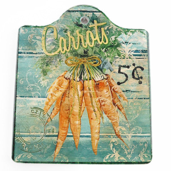 Ceramic Cheeseboard w/ Cork Backing: Carrots - ScandinavianGiftOutlet