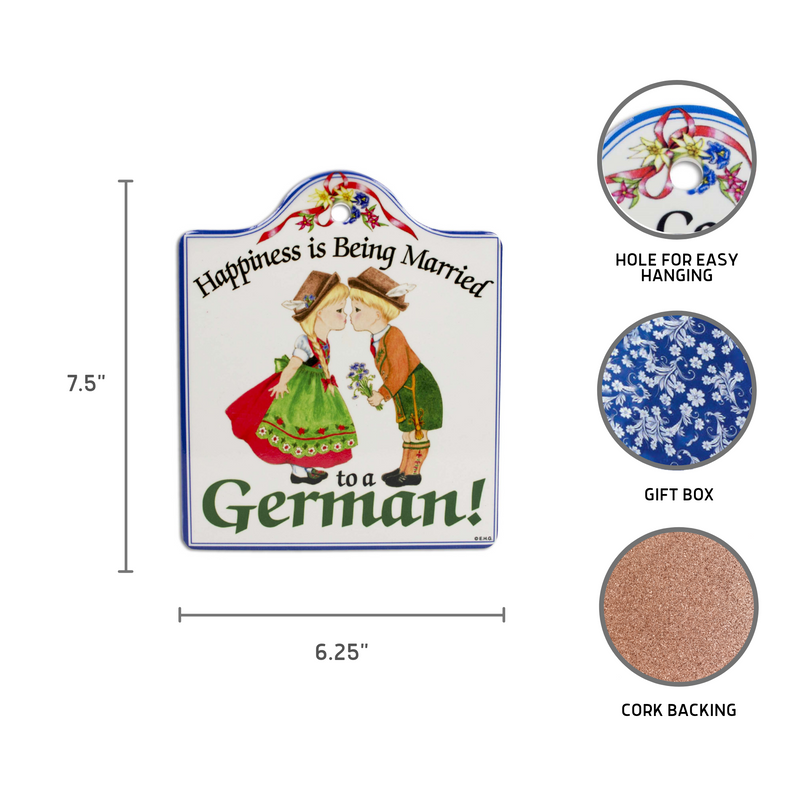 German: Ceramic Cheeseboard w/ Cork Backing