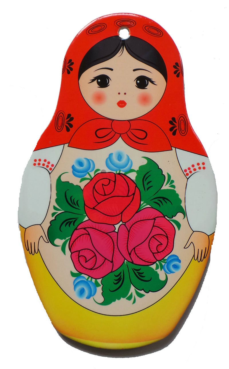 Nesting Doll with Red Scarf: Wall Trivet - ScandinavianGiftOutlet