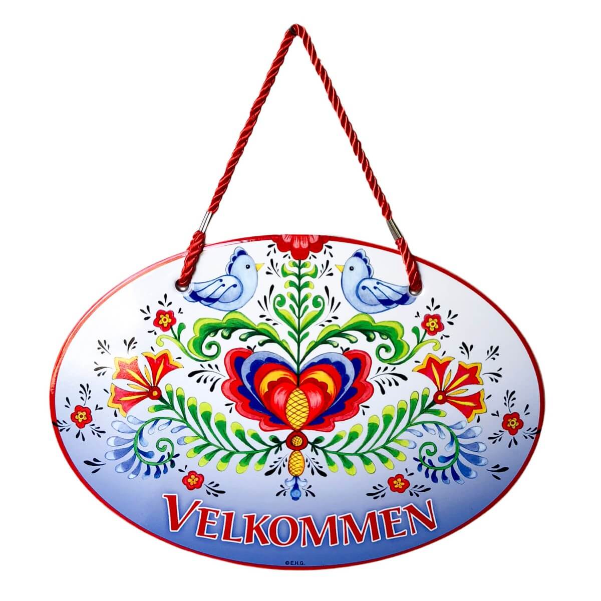 Ceramic Door Signs: Velkommen Rosemaling & Lovebirds