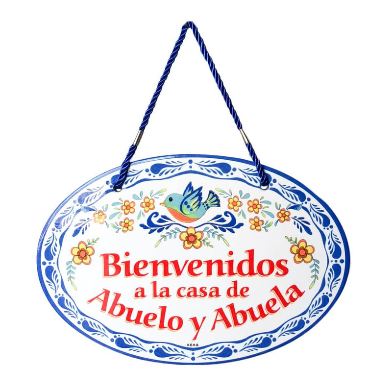 Bienvenido Casa Abuelo & Abuela  Door Sign - ScandinavianGiftOutlet