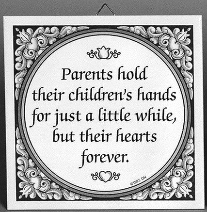 Tile Quotes: Parents Hold Children's Hands - ScandinavianGiftOutlet
