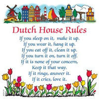 Decorative Wall Plaque: Dutch House Rules.. - ScandinavianGiftOutlet
