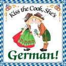 German Gift Ceramic Wall Plaque: Kiss German Cook - ScandinavianGiftOutlet