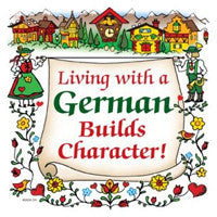 German Gift Ceramic Wall Plaque: Living With A German - ScandinavianGiftOutlet