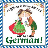 German Gift Wall Plaque Tile: Happy German - ScandinavianGiftOutlet