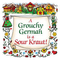 German Gift Grouchy German Is A Sour Kraut Wall Tile - ScandinavianGiftOutlet