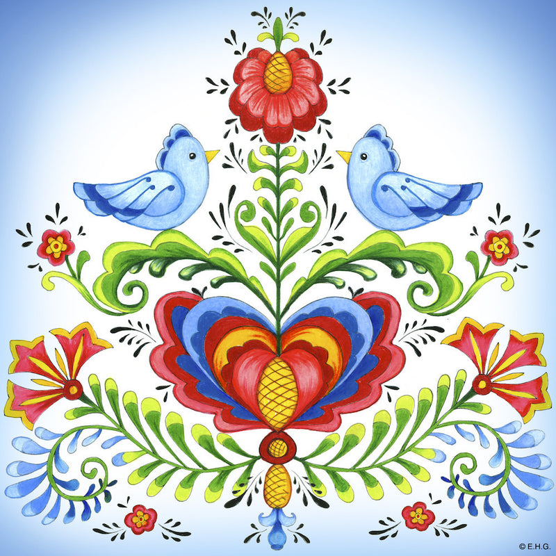 Ceramic Wall Plaque: Lovebirds - ScandinavianGiftOutlet