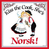Kitchen Wall Plaques: Kiss Norsk Cook - ScandinavianGiftOutlet