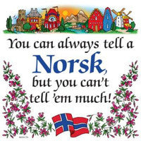 Kitchen Wall Plaques: Tell A Norsk - ScandinavianGiftOutlet