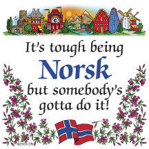 Kitchen Wall Plaques: Tough Being Norsk - ScandinavianGiftOutlet