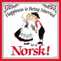 Kitchen Wall Plaques: Happily Married Norsk - ScandinavianGiftOutlet