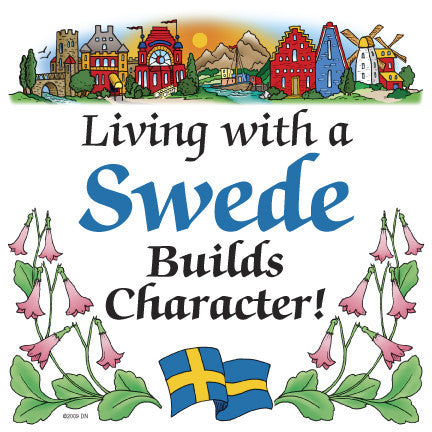 Kitchen Wall Plaques: Living With A Swede - ScandinavianGiftOutlet