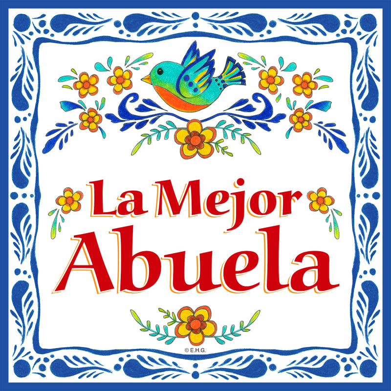 "La Mejor Abuela" Wall Tiles - ScandinavianGiftOutlet