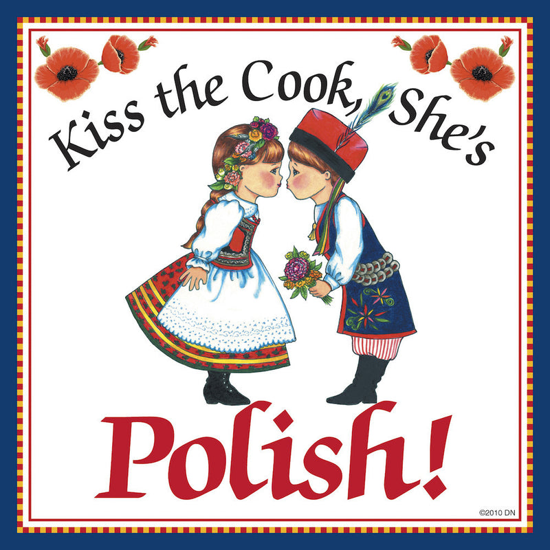 Polish Gift Tile "Kiss Polish Cook" - ScandinavianGiftOutlet