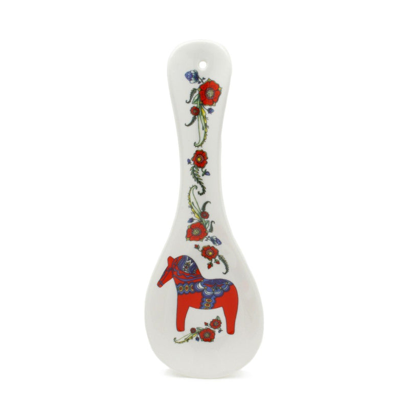 Ceramic Spoon Rest Swedish Red Dalarna Horse