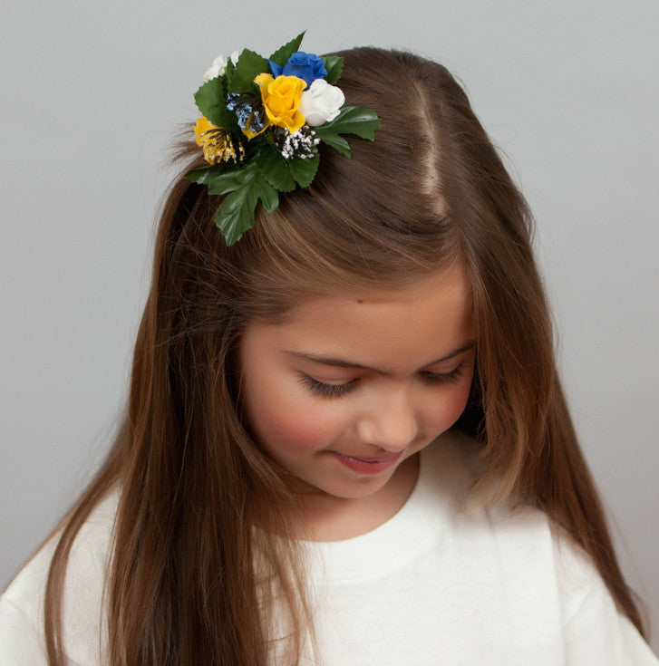 Floral Hair Clip Fastener: Swedish Flowers - ScandinavianGiftOutlet