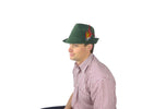 Green "German Hunter"  Hat Fedora And Edelweiss & Feather - ScandinavianGiftOutlet