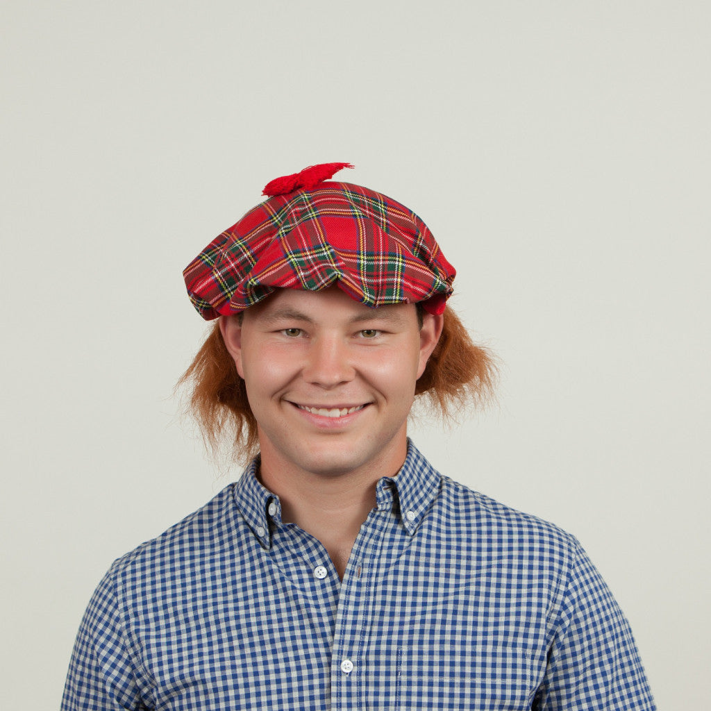 Scottish golf hat cheap with pom pom