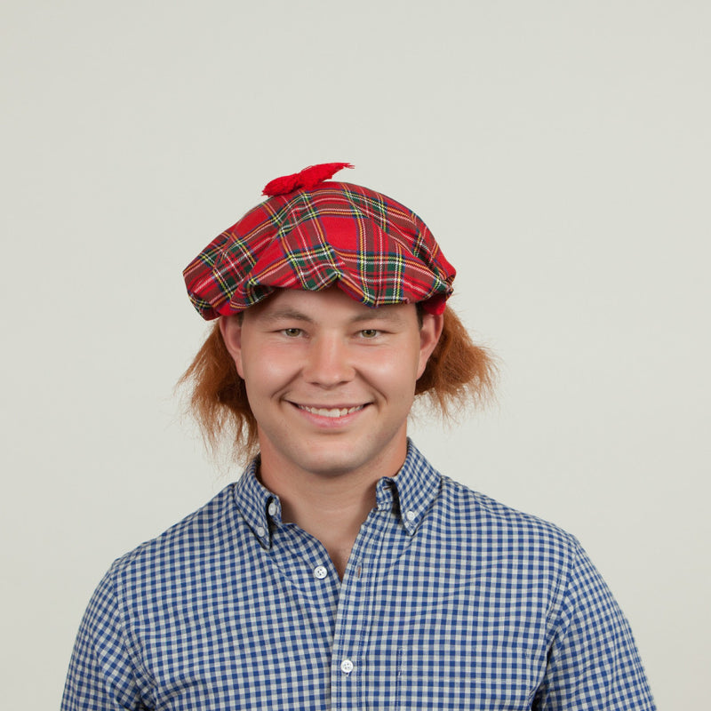 Scottish Hat with Brown Hair Wig - ScandinavianGiftOutlet