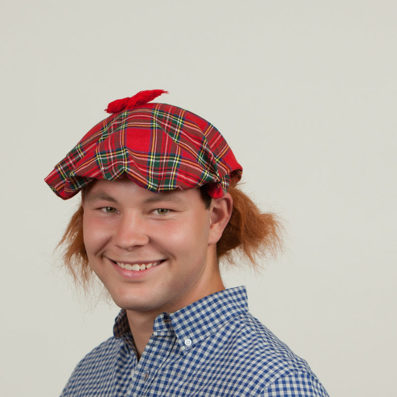 Scottish Hat with Brown Hair Wig - ScandinavianGiftOutlet