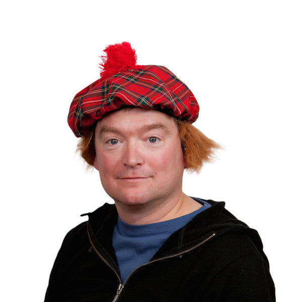 Scottish Hat with Brown Hair Wig - ScandinavianGiftOutlet