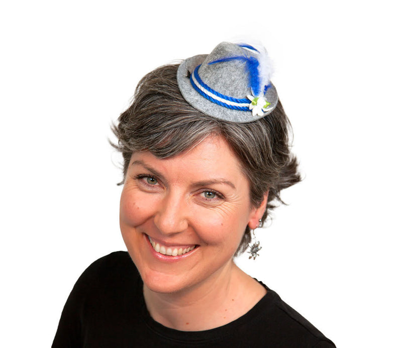 Mini Festival Hat with Blue Trim - ScandinavianGiftOutlet