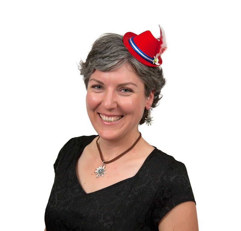 Mini Red Bavarian Felt Hat Oktoberfest Costume Idea - ScandinavianGiftOutlet