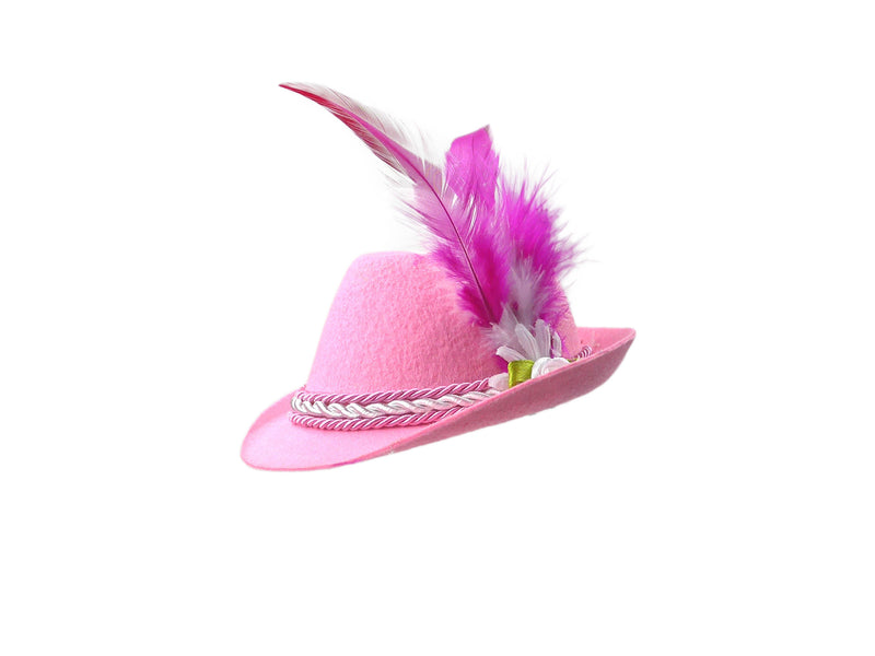 Mini Pink Bavarian Felt Hat Oktoberfest Costume Idea - ScandinavianGiftOutlet