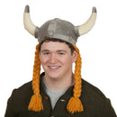 Hat: Cloth Viking Helmet with Braids - ScandinavianGiftOutlet