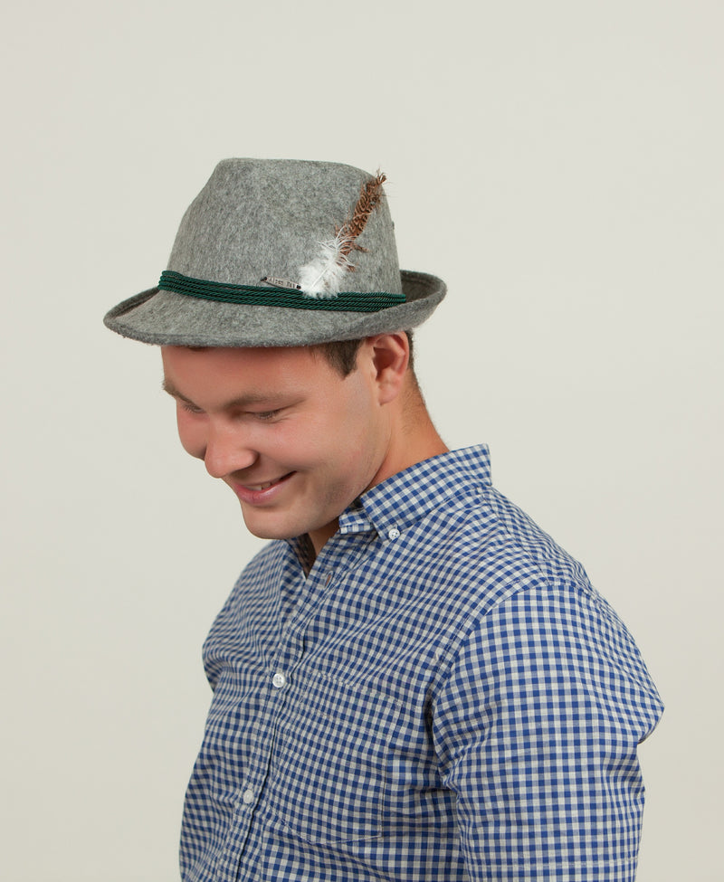 Oktoberfest Costume Hat Gray Felt - ScandinavianGiftOutlet