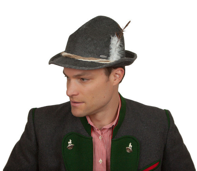 German Fedora Felt Hat Grey - ScandinavianGiftOutlet