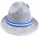 German Alpine Hat Gray With Rope - ScandinavianGiftOutlet