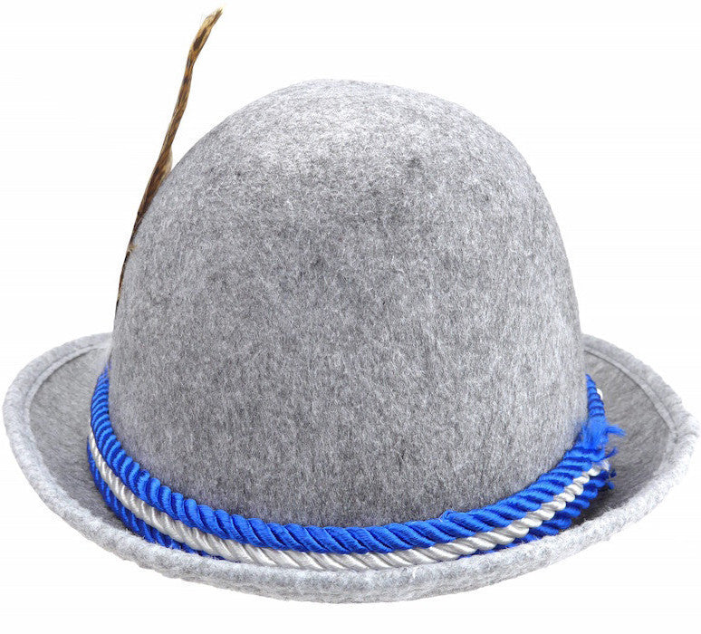 German Alpine Hat Gray With Rope - ScandinavianGiftOutlet