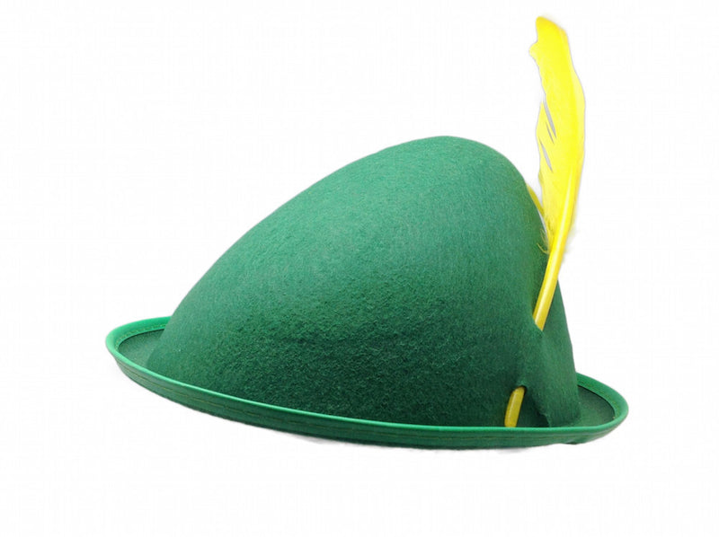 Oktoberfest Party Hat Green with Yellow Feather - ScandinavianGiftOutlet