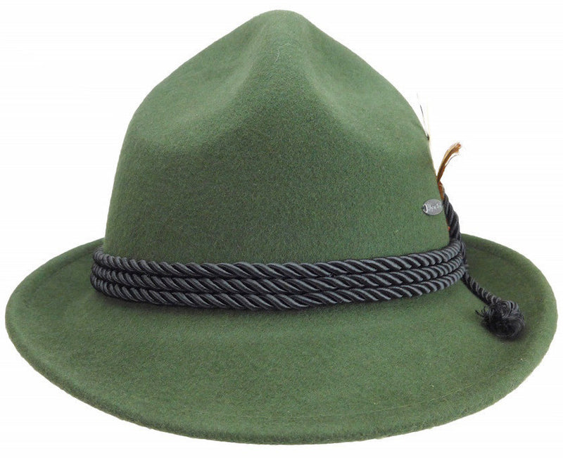 German Bavarian Style Green 100% Wool Hat - ScandinavianGiftOutlet