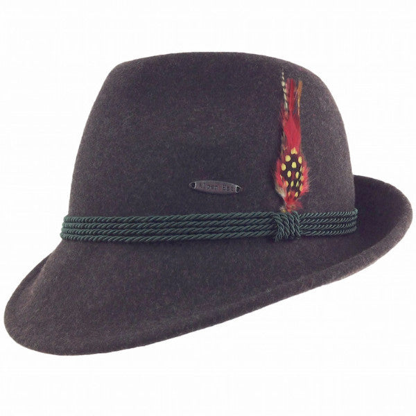 German Alpine Style Brown 100% Wool Oktoberfest Hat - ScandinavianGiftOutlet
