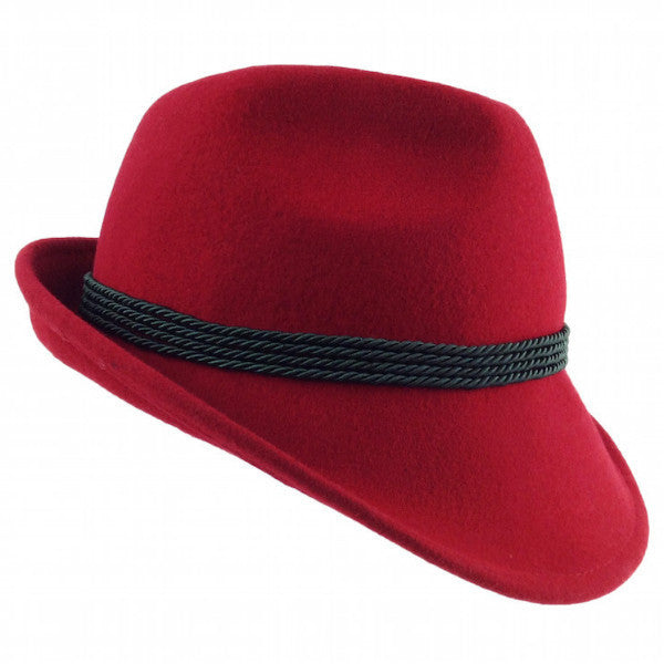 German Alpine Style Red 100% Wool Hat display picture 1