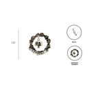 German Edelweiss Medallion Metal Hat Pin w/  Hanging Cow Bell