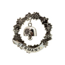 German Edelweiss Medallion Metal Hat Pin w/  Hanging Cow Bell