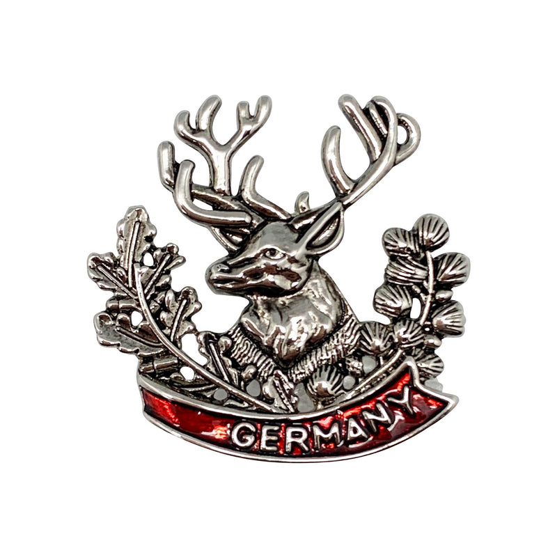 Metal Hat Pin Medallion Stag Germany Banner