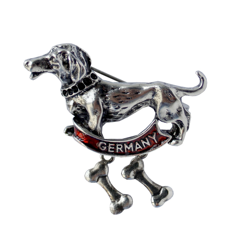Metal Hat Pin Dachshund Dog Germany Banner