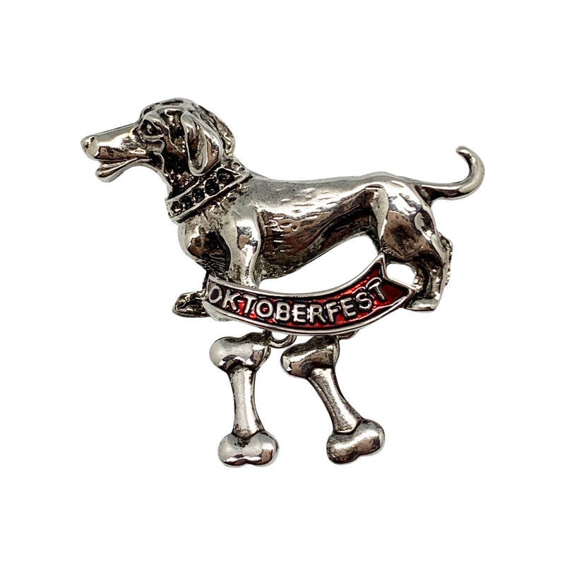 Metal Hat Pin Dachshund Dog Oktoberfest Banner