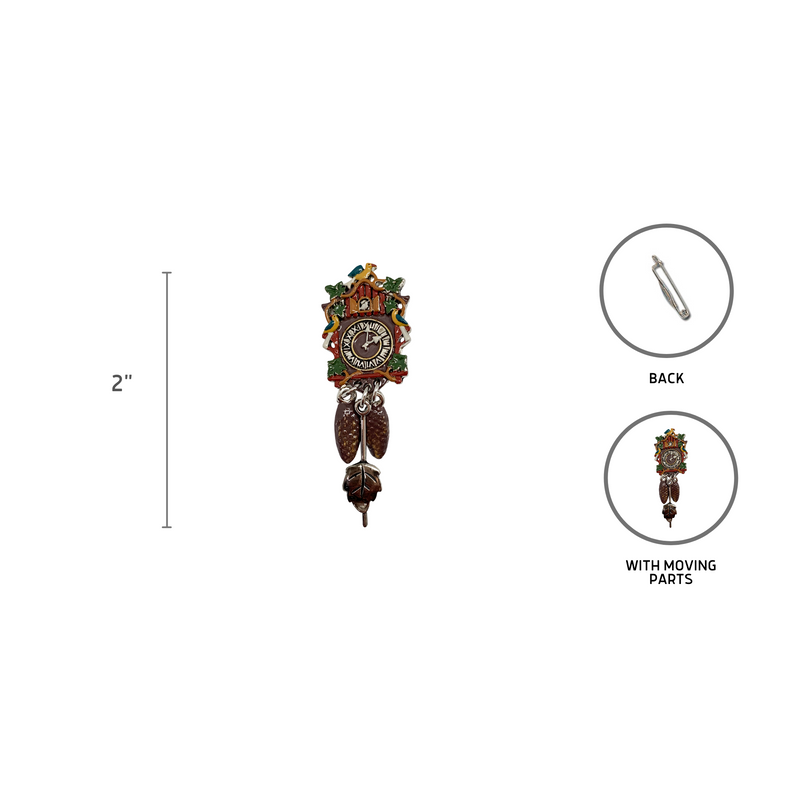 Metal Hat Pin Colored German Cuckoo Clock